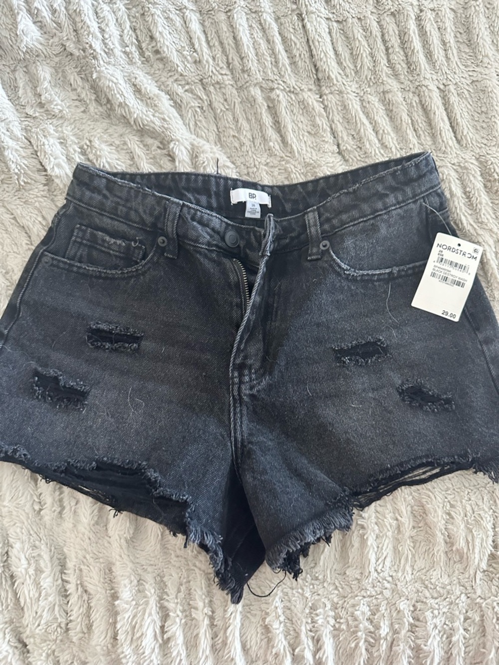 bp Distressed Black Denim Women’s Shorts